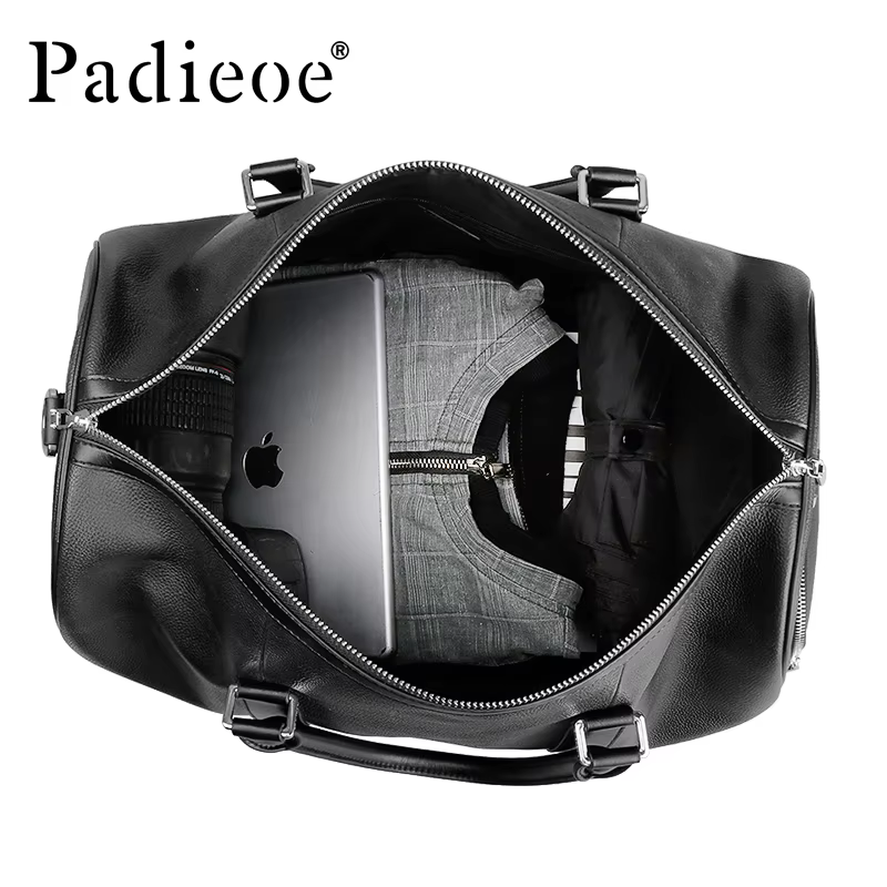 Sac de voyage en cuir de vachette de première qualité - sac à bagages d'affaires élégant en cuir vér