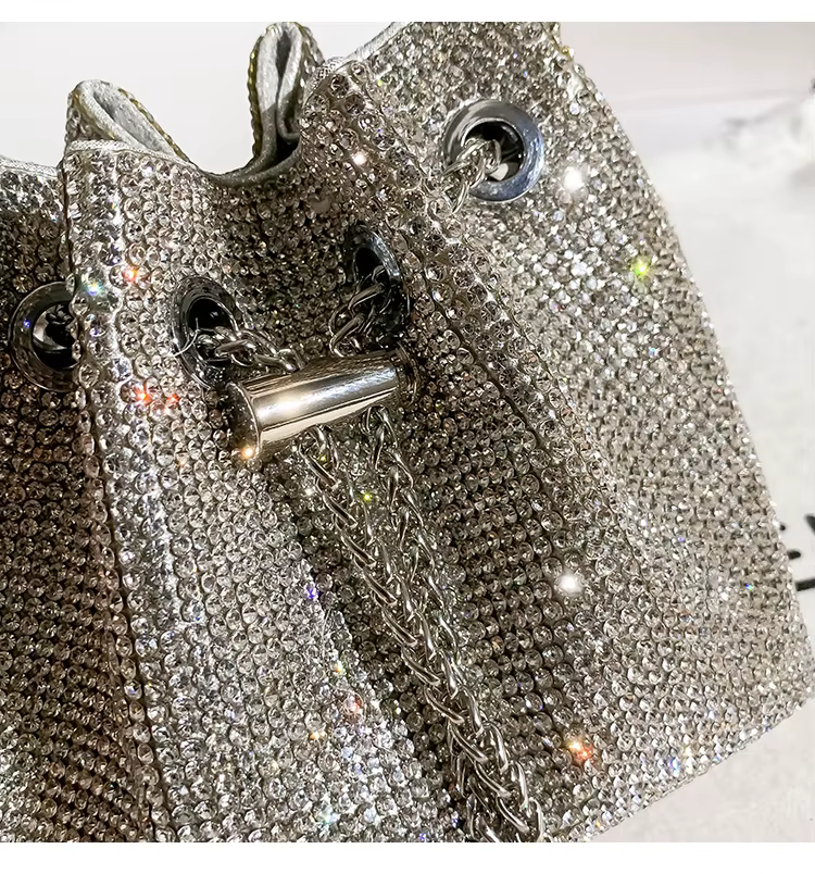 Sac à Main de Luxe avec Strass et Diamants pour Femme, Pochette de Soirée, à Paillettes Brillantes,