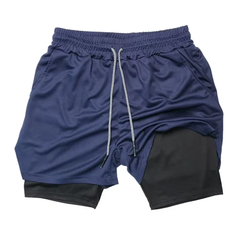 Short multi-poches pour hommes, short de Fitness, décontracté, sport de plage, doublé, slim, Style q