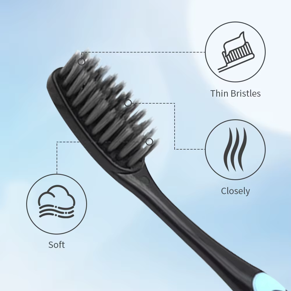 10 pièces emballées nettoyage en profondeur poils souples charbon de bambou cheveux noirs Ultra-fin