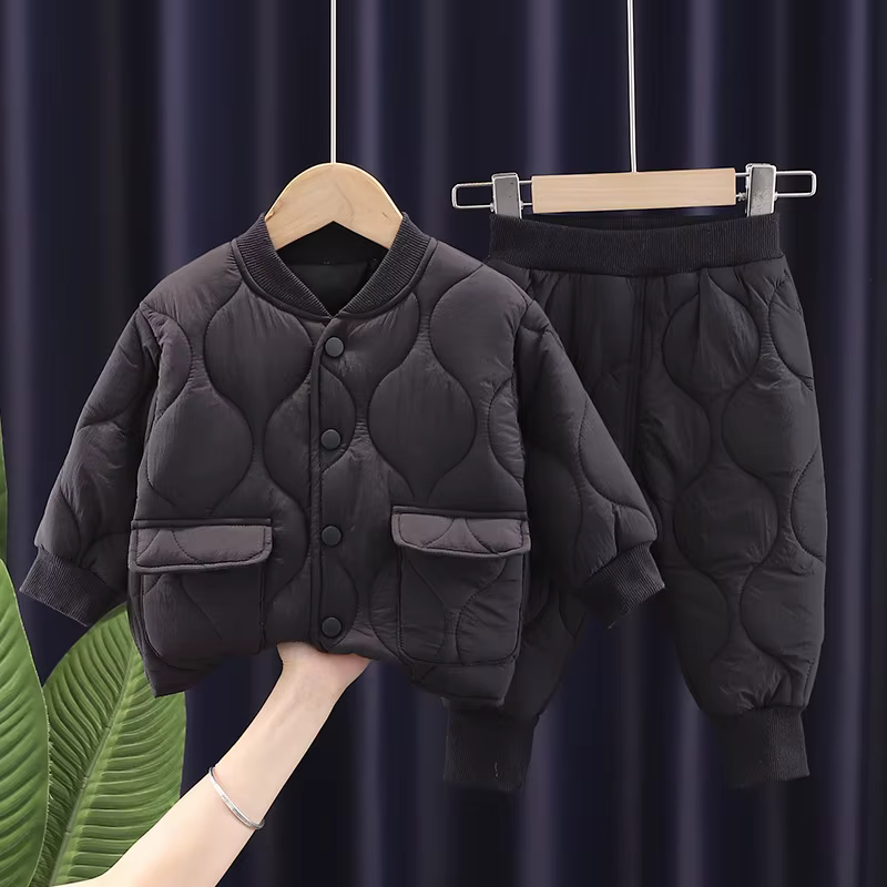 Ensembles de vêtements d'hiver pour garçons, manteau et pantalon chauds, mode alphabet, olympiques p