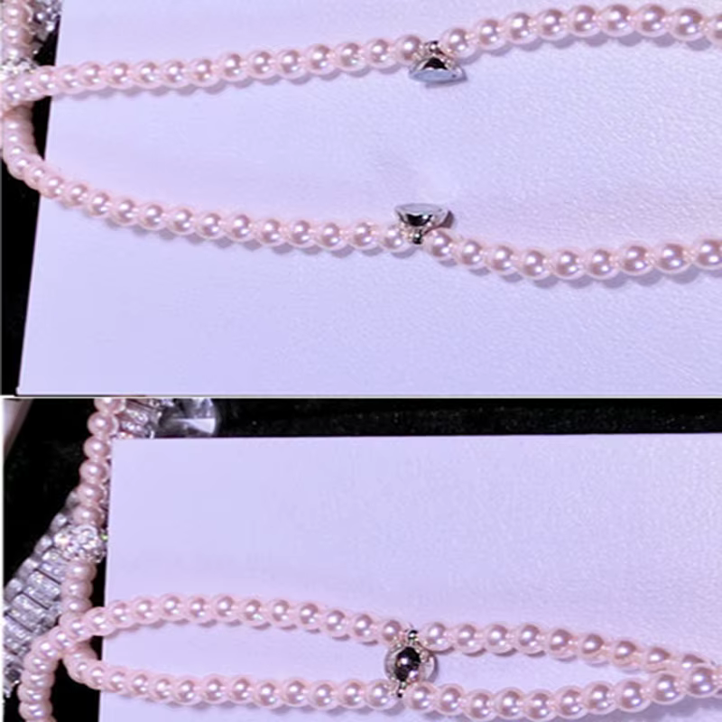Collier de perles écouteurs rose strass bijoux casque avec Microphone écouteurs pour iPhone 14 Xiaom
