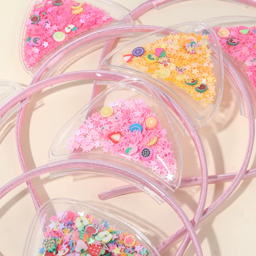 5 pièces chat oreille bandeau mignon étoile brillant paillettes bandeaux doux PVC oreille princesse 