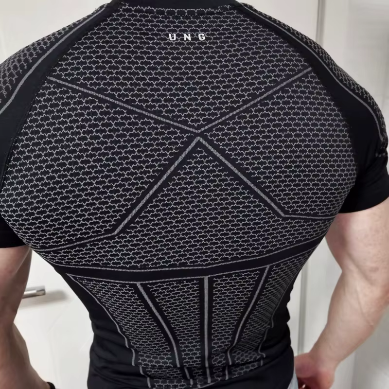 Nouveau T-shirt de compression à manches courtes pour homme, séchage rapide, pour fitness, gym, spor
