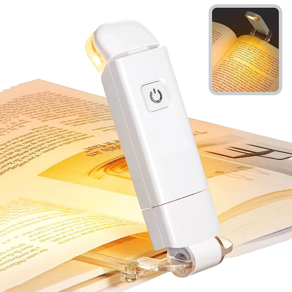 USB Rechargeable livre lampe de lecture luminosité réglable LED pince sur livre lumière soins des ye