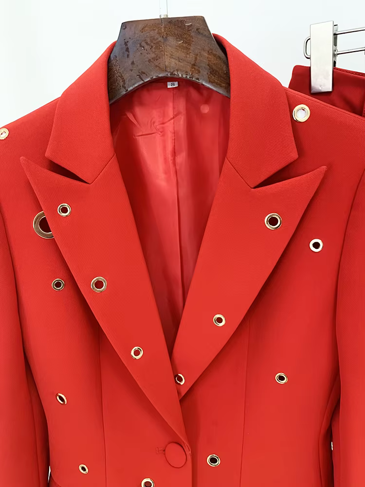 Ensemble de costume de créateur de mode HIGH STREET 2026 FW, costume de scène, veste blazer à bouton