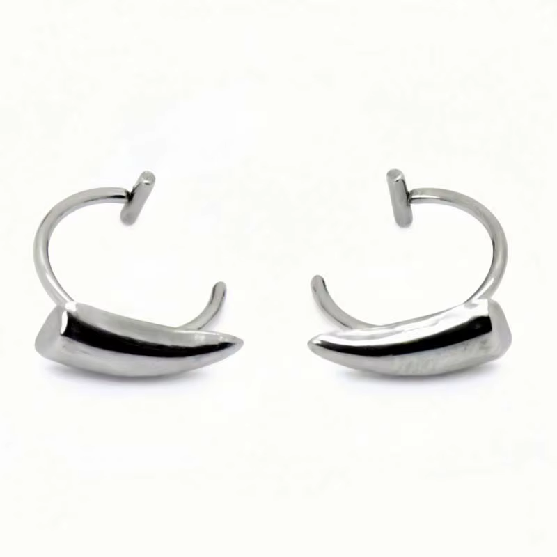 1 paire de faux Piercing personnalisé en acier inoxydable, dents pointues, anneau à lèvres, Punk, bi