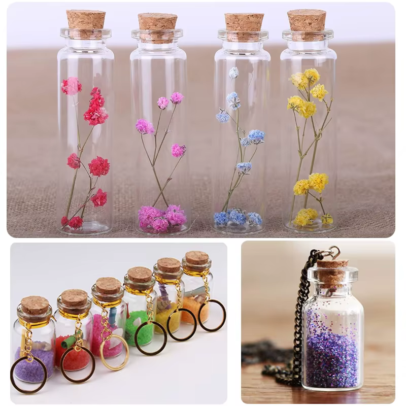 5 pièces-10 pièces petit mignon Mini bouchon en liège bouteilles en verre flacons pots conteneurs pe