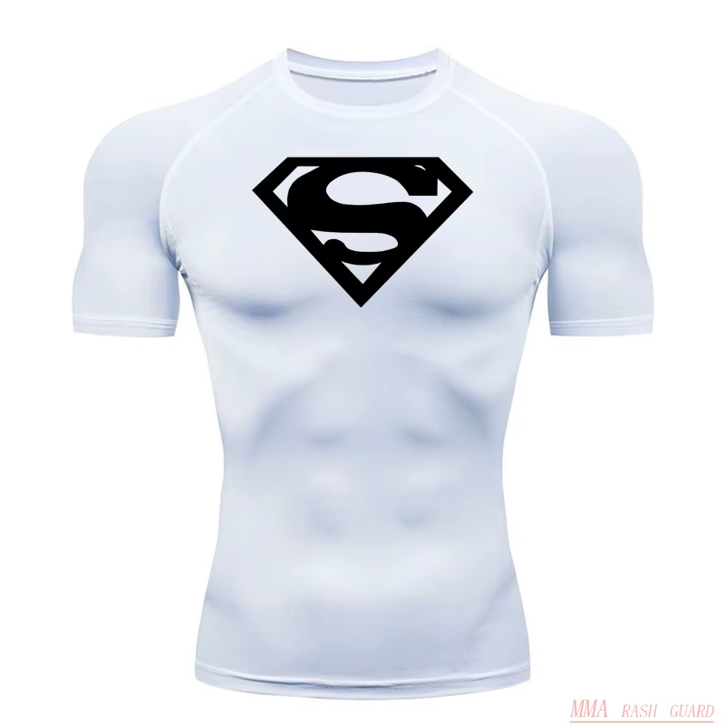 Chemise de sport à Compression pour hommes, T-Shirt à manches courtes, séchage rapide, haut de fitne