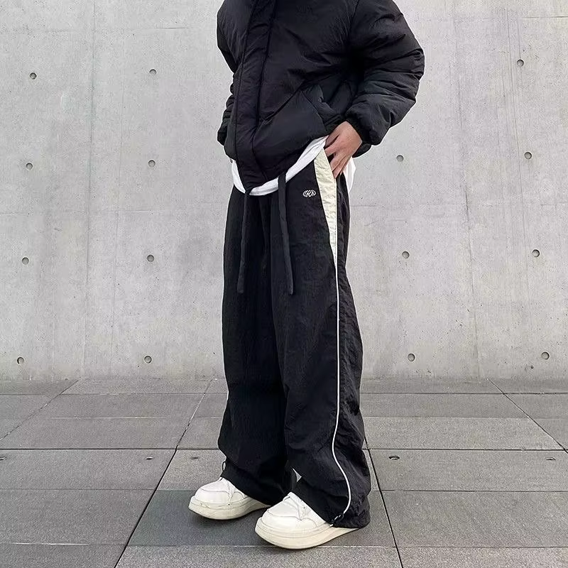 Y2K – pantalon ample Vintage pour femmes, mode Hip Hop, Baggy, taille haute, jambes larges, couleur 