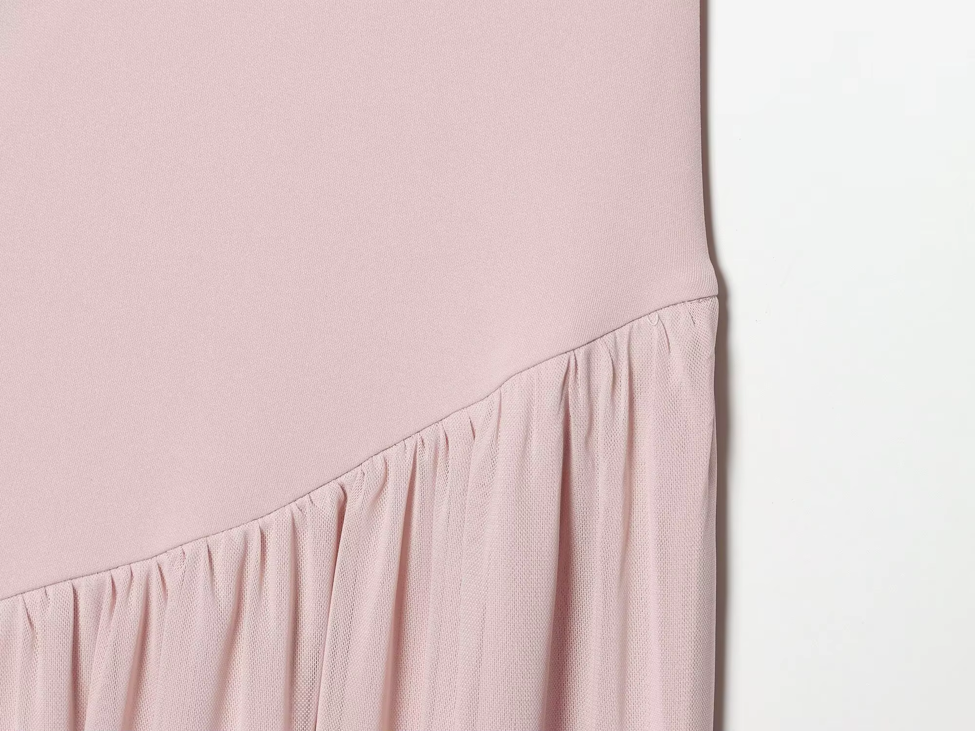 Robe mi-longue plissée marron sans manches à col montant pour femme ETJ, coupe fluide, style minimal
