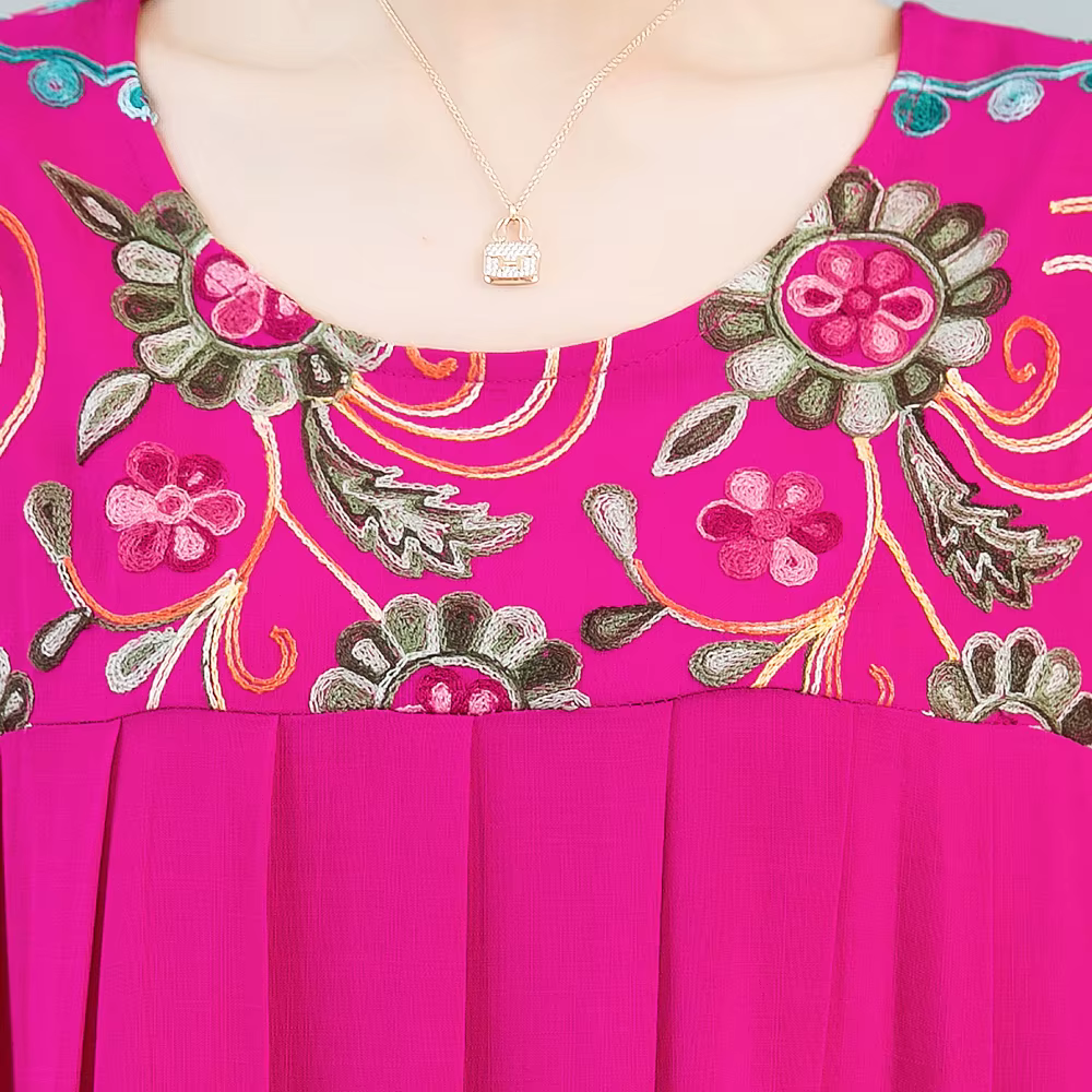 Nouvelle robe d'été décontractée pour femme robes femmes robe florale tournesol broderie dames robe