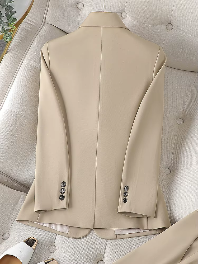 Blazer à manches longues pour femmes, veste mince pour dames, vêtements d'affaires, manteau formel, 