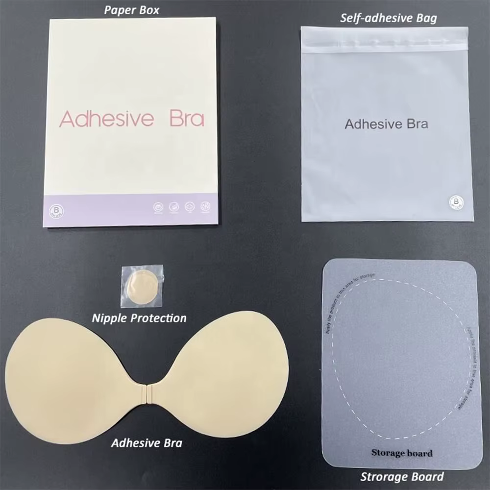 Soutien-gorge adhésif en silicone sans bretelles, invisible, push-up, cache-tétons réutilisables pou