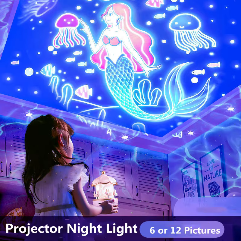 Projecteur étoilé veilleuse rotative ciel lune lampe galaxie lampe maison chambre décoration Starlig