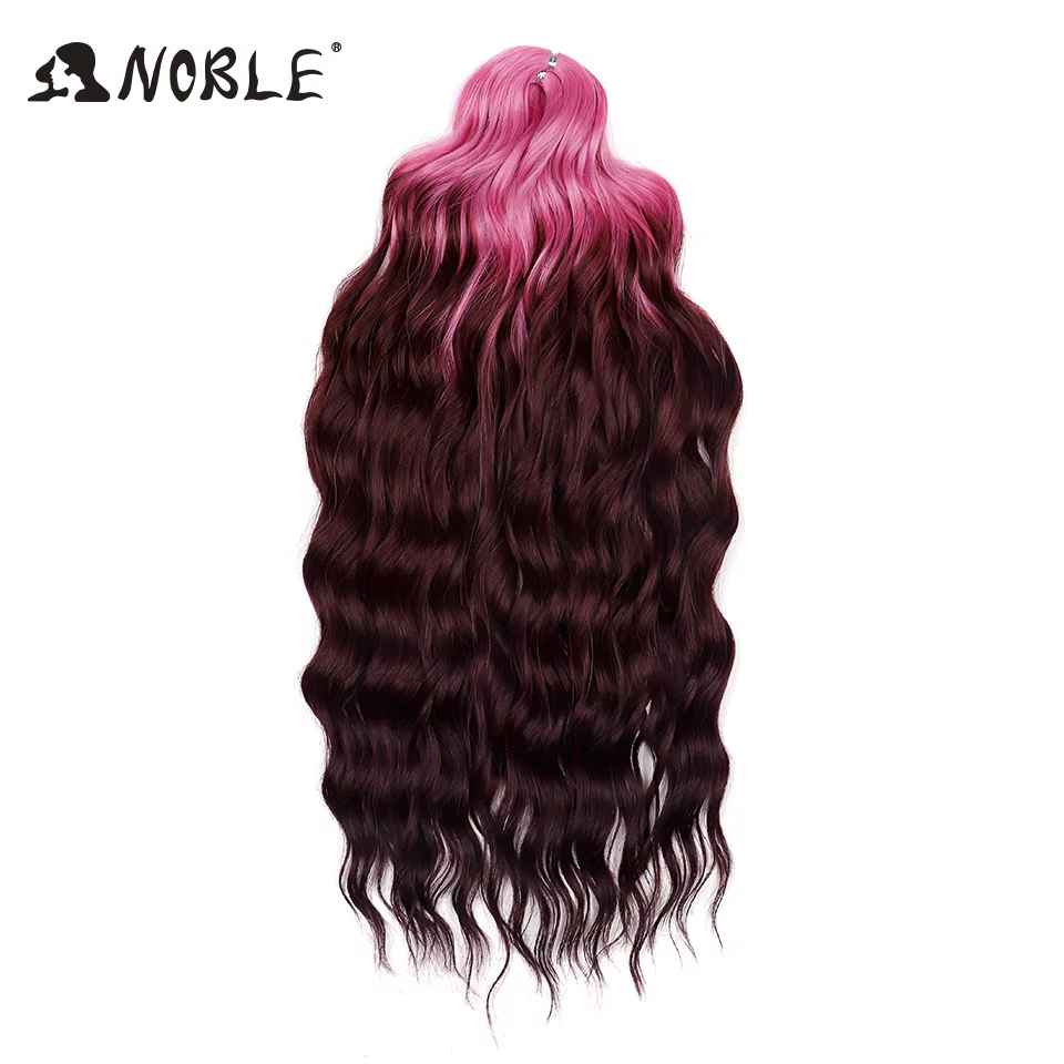 Noble 24 pouces cheveux synthétiques vague d'eau tressage Extensions de cheveux Ombre arc-en-ciel co