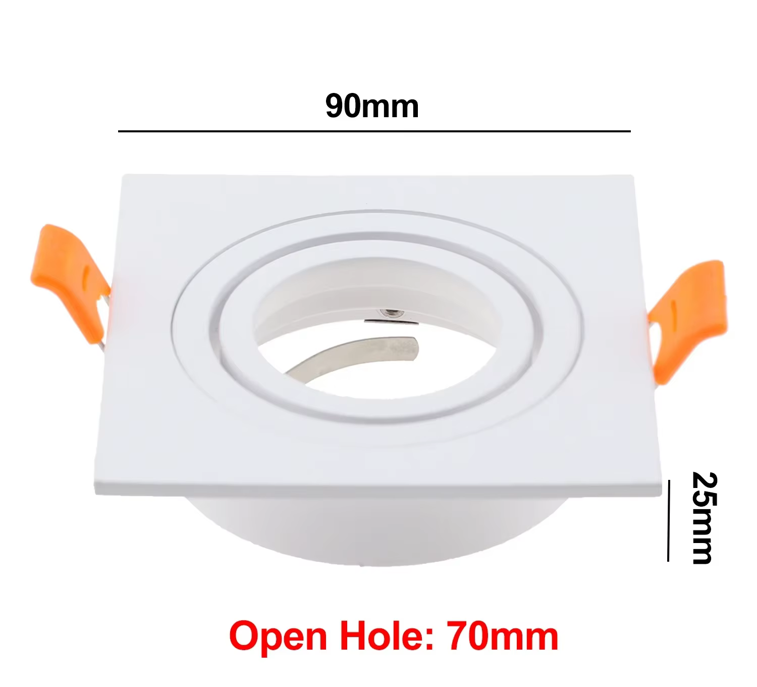 Plafonnier LED carré réglable en aluminium, cadre de support de Downlight avec ampoules GU10