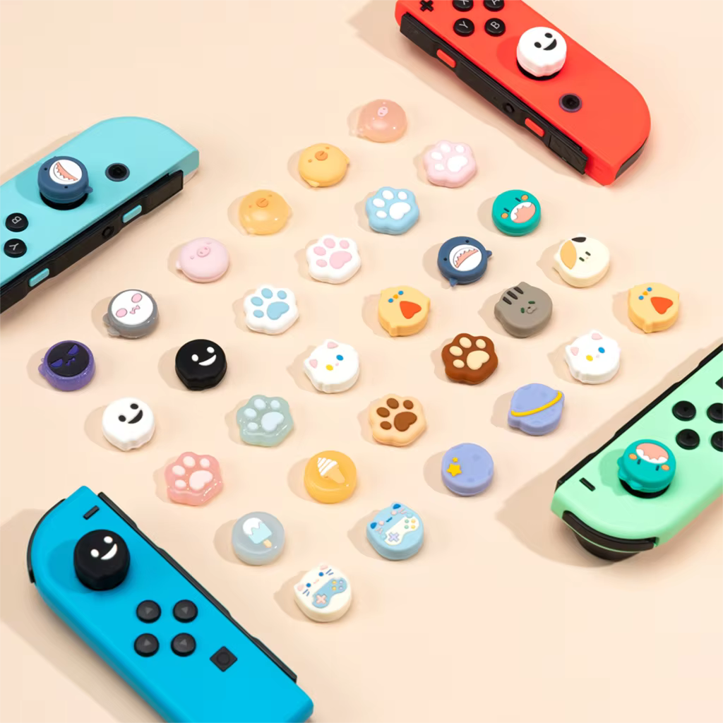 Super mignon Silicone souple Joycon pouce bâton poignée capuchon Joystick couverture pour interrupte