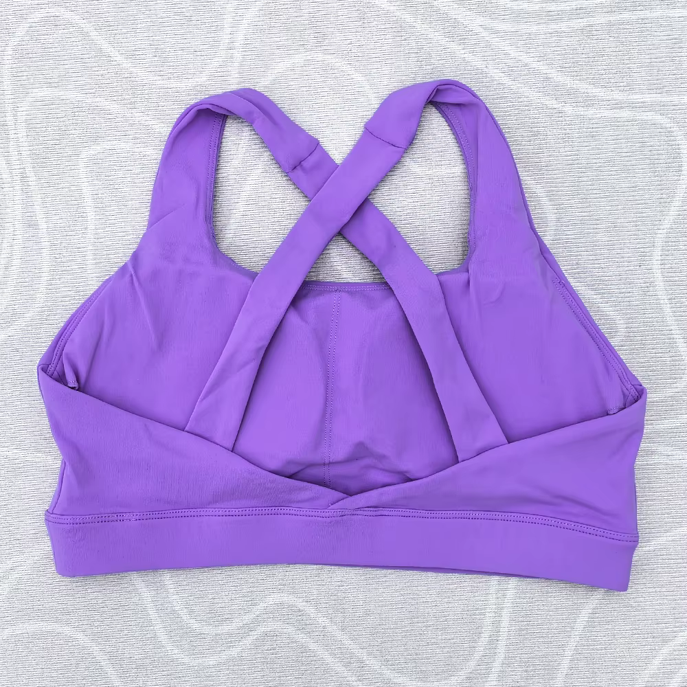 Soutien-gorge de Fitness pour femmes, couleur unie, serré, entraînement complet, dos croisé, sous-vê