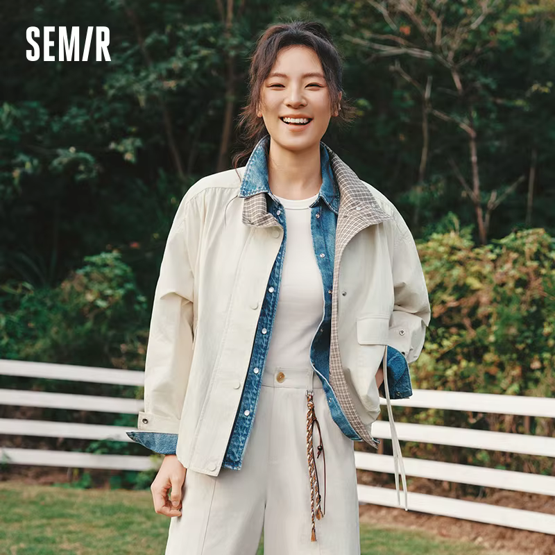 Veste rétro Semir pour femme, collection Printemps 2026, à carreaux, coupe oversize, style décontrac