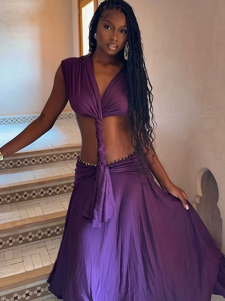 Robe sans taille Sisterlinda pour femme, coupe irrégulière, dos nu, patchwork, couleur pêche, élégan