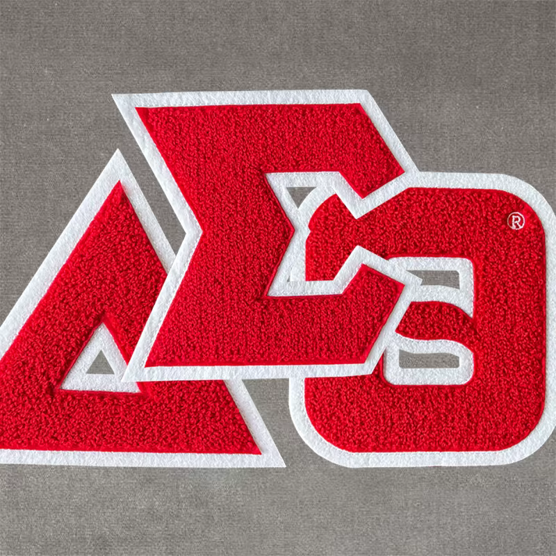 Patch thermocollant en chenille Delta Sigma Theta, lettres grecques, 5 pouces de hauteur, noir sur n