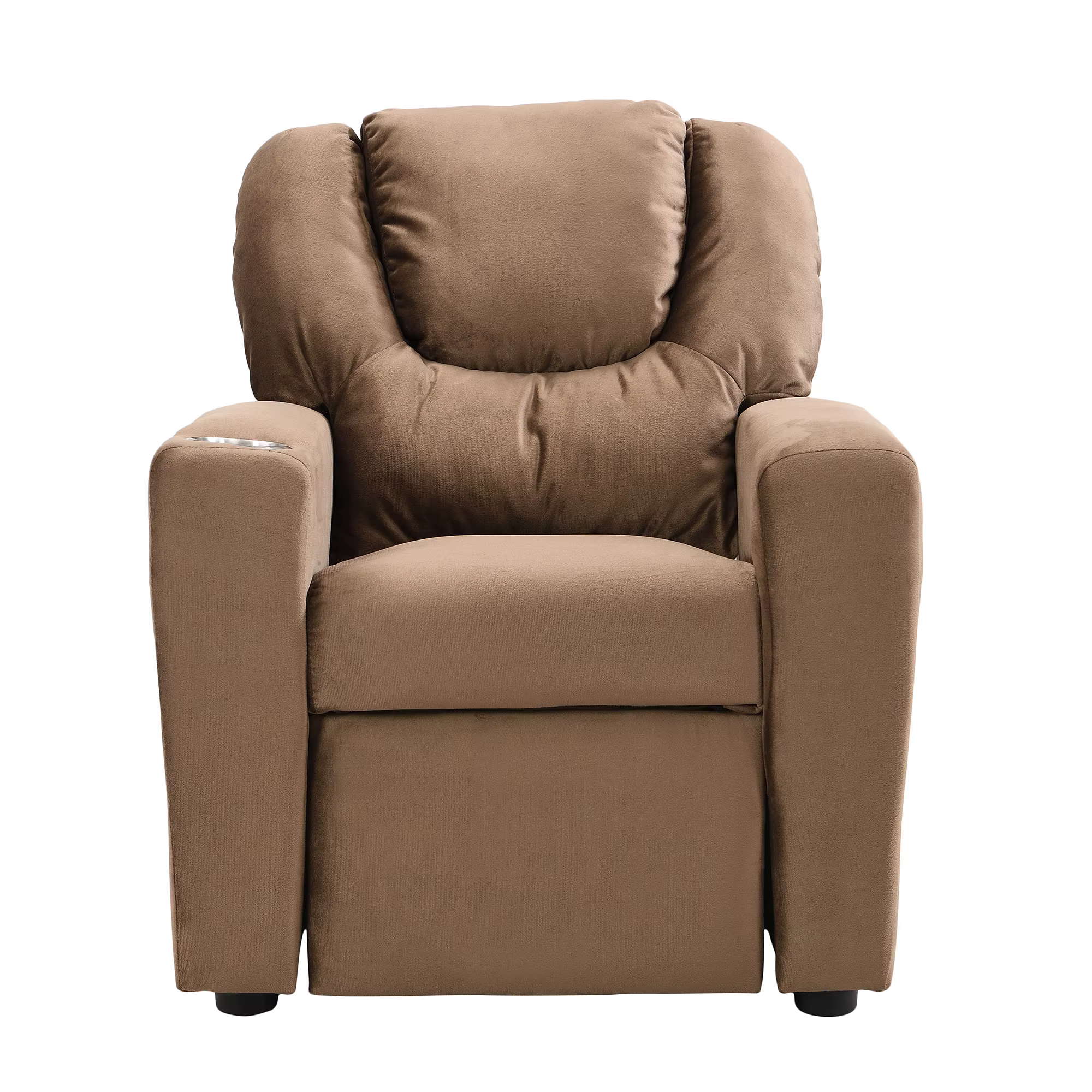 Fauteuil inclinable en velours pour enfants, canapé avec porte-gobelet, repose-pieds, dossier, enfan
