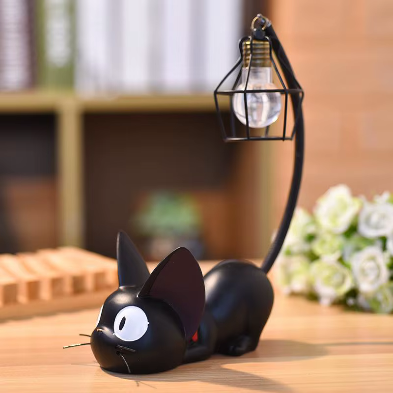 Miniature chat LED lampe de nuit créative résine chat Animal lampe de nuit Kitty lampe de Table enfa