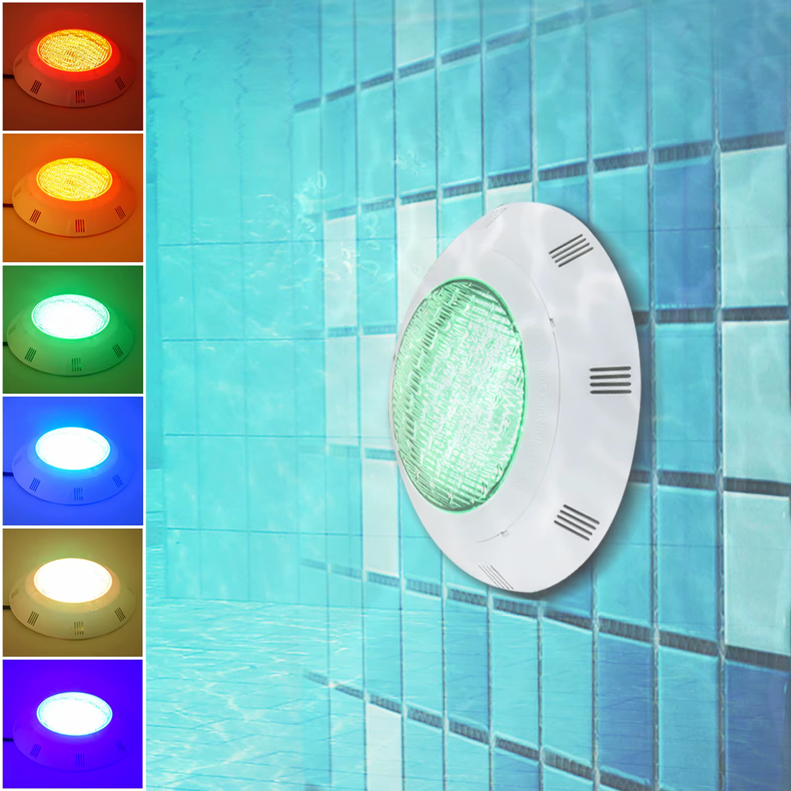Lampe LED sous-marine pour piscine, imperméable conforme à la norme IP68, RVB, disponible en 7 coule