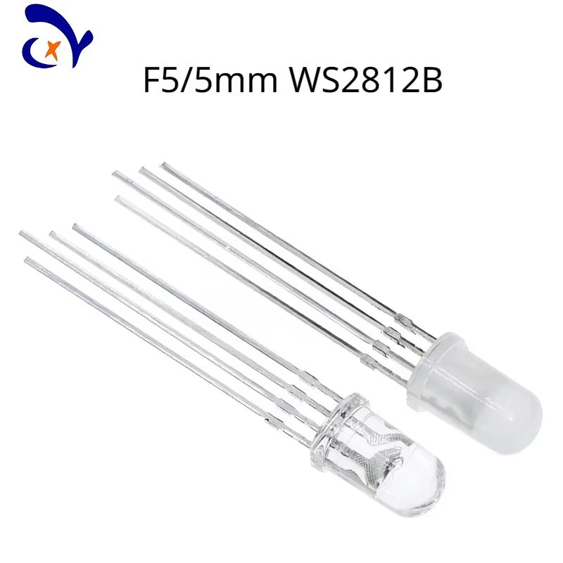 Perles de lampe enfichables haute luminosité WS2812B, 50 pièces: F5RGB IC intégré 5V, insertion dire