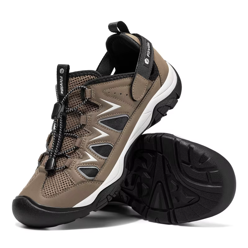Sandales de randonnée orthopédiques FitVille pour hommes, à bout fermé, antidérapantes, avec semelle