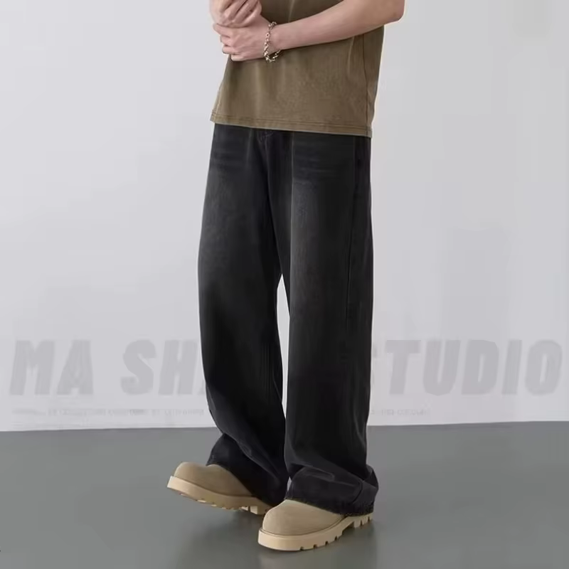 Printemps automne hommes nouveau Denim pantalon vieux bleu lavé Jeans décontractés vêtement pour hom