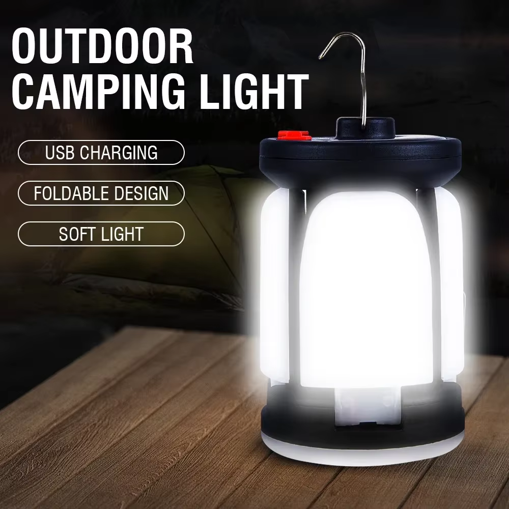 Éclairage extérieur LED feuille lampe de Camping accroché d'urgence solaire USB Rechargeable tente C