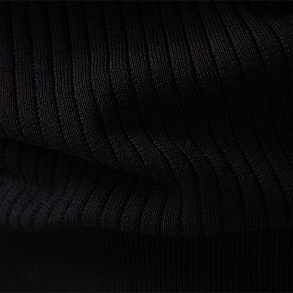 AIOPESON bouton patte Polo hommes côtelé rayure à manches longues coupe contemporaine minimaliste au