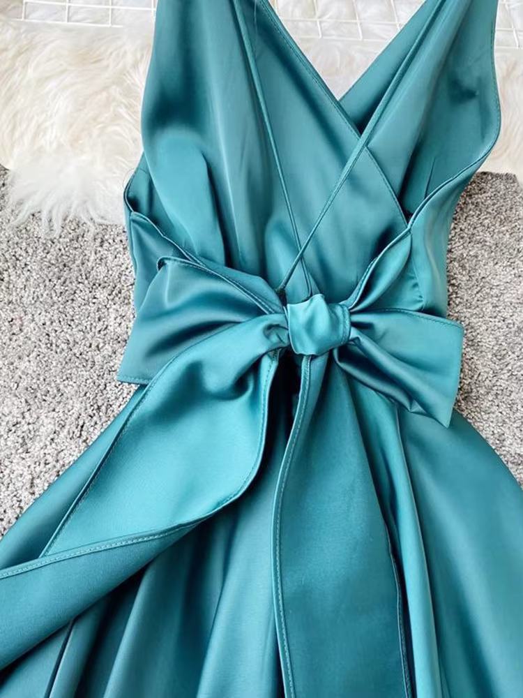 Jmprs – robe longue en Satin, taille haute, pour femmes, tenue élégante de plage, vacances, été, 202