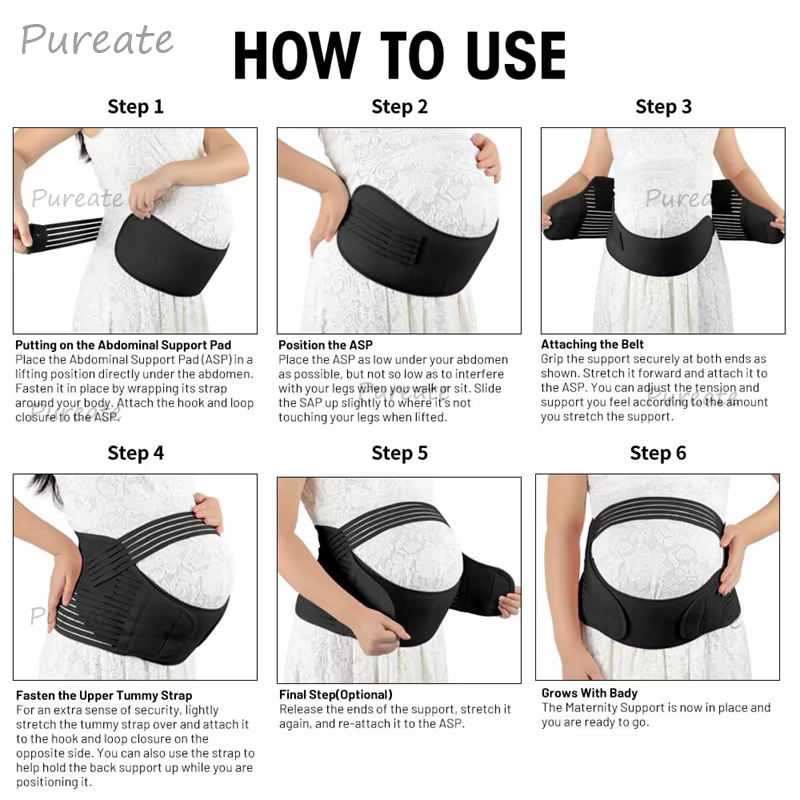 Ceinture de maternité réglable, bande de soutien pour le ventre, respirante, pour le soin de la tail