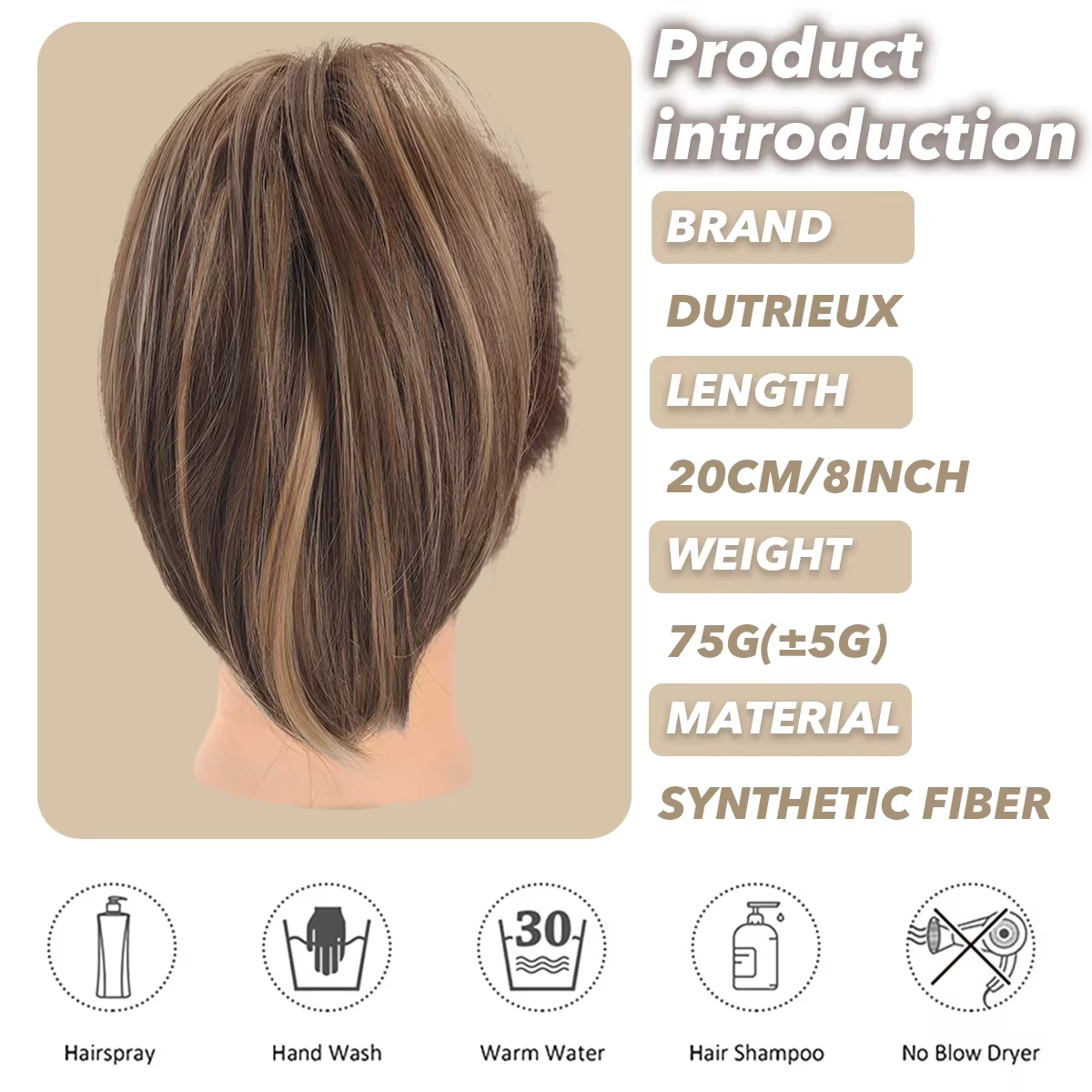 Chouchous synthétiques à griffes élégantes pour femmes, Chignon en désordre, queue de cheval lisse, 