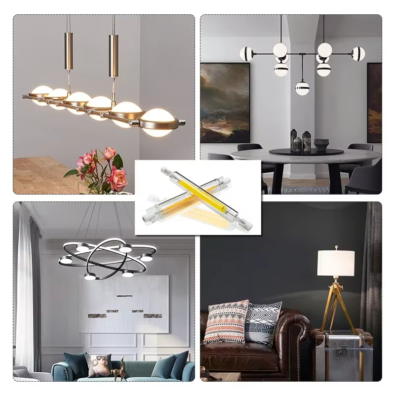 Lampe LED R7s COB avec tube en verre, ampoule en maïs AC 118 V 220V, 78mm 110mm J78 J118, 5W 10W 20W