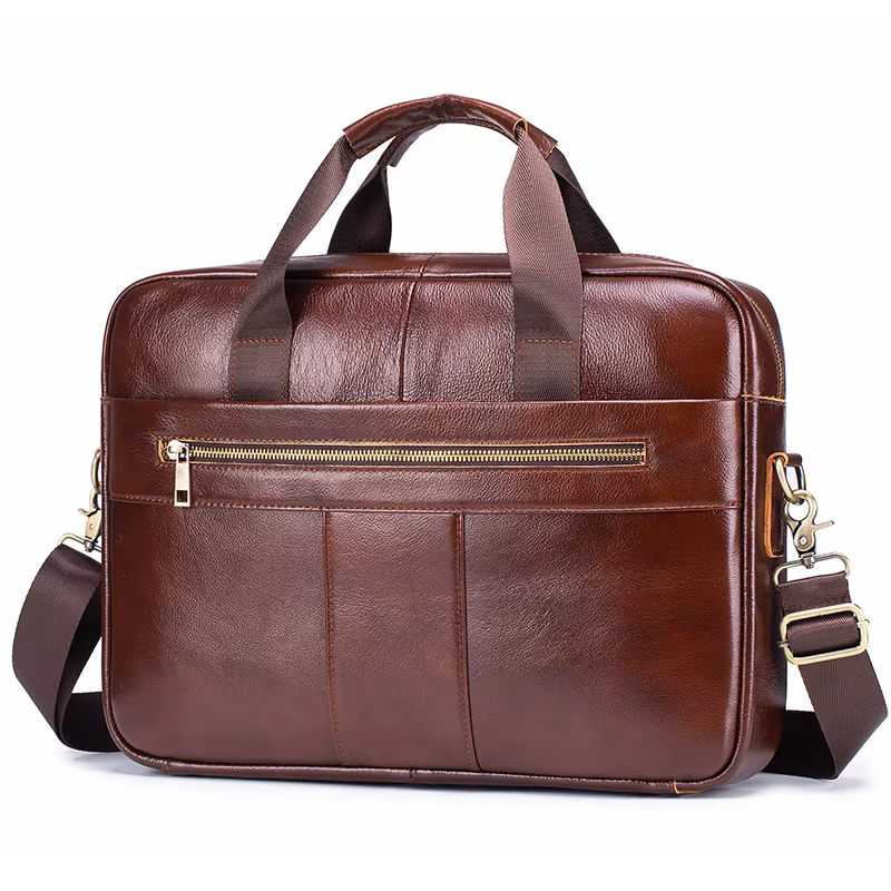 Sac pour ordinateur portable en cuir véritable pour homme, sacoche vintage d'affaires, sac à bandoul