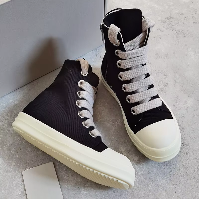 Jsalutations Lumineslace-Chaussures en toile pour hommes et femmes, Baskets à lacets, Noir, Solide,