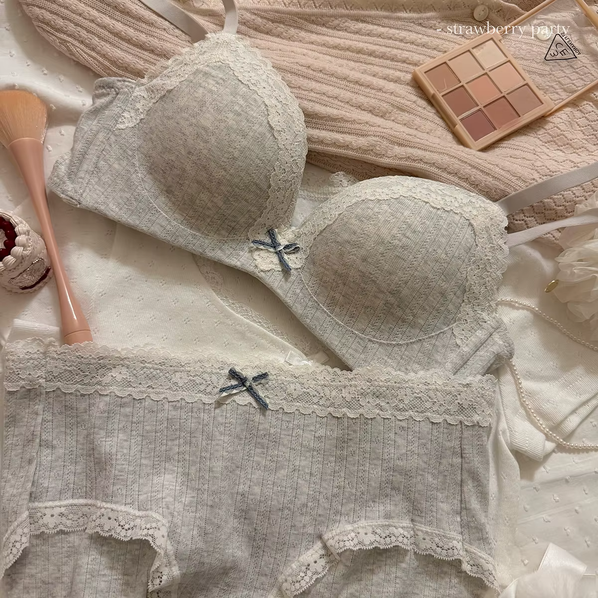 Ensemble de soutien-gorge Floral en dentelle pour adolescents, Sexy, confortable, sans anneau en aci