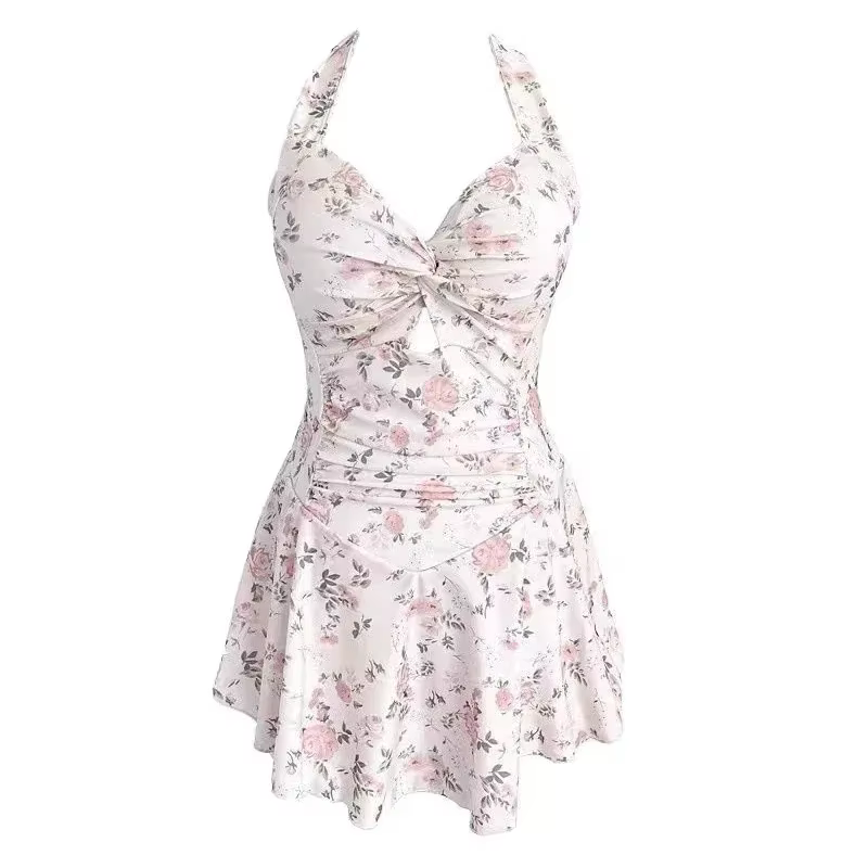 Femmes col suspendu doux mignon maillots de bain Sexy une pièce vêtements de plage maillot de bain r