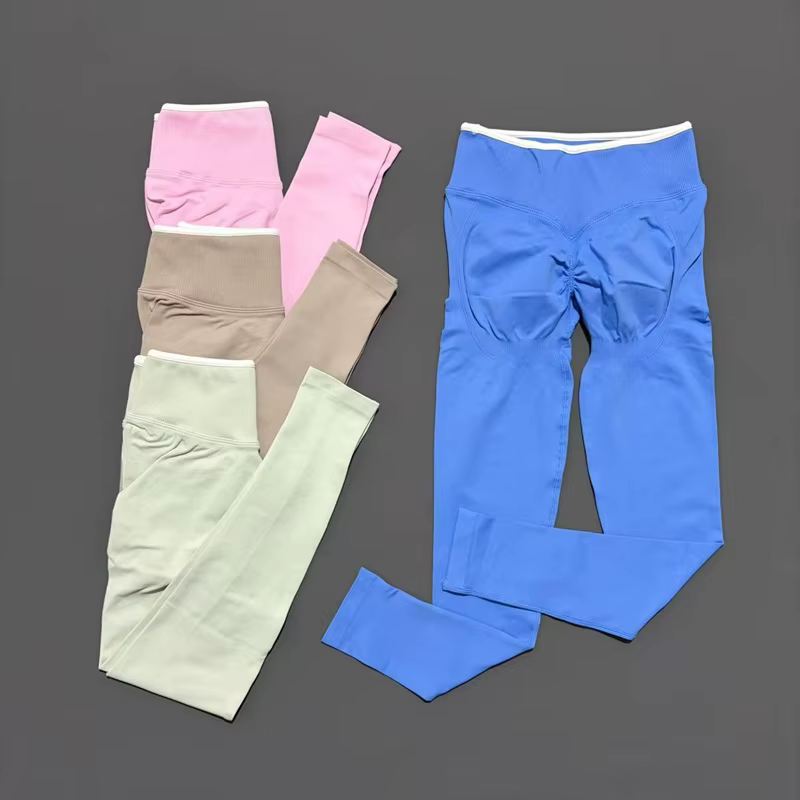 Leggings de yoga taille haute sans couture pour femme, effet ventre plat, extensibles, doux, confort