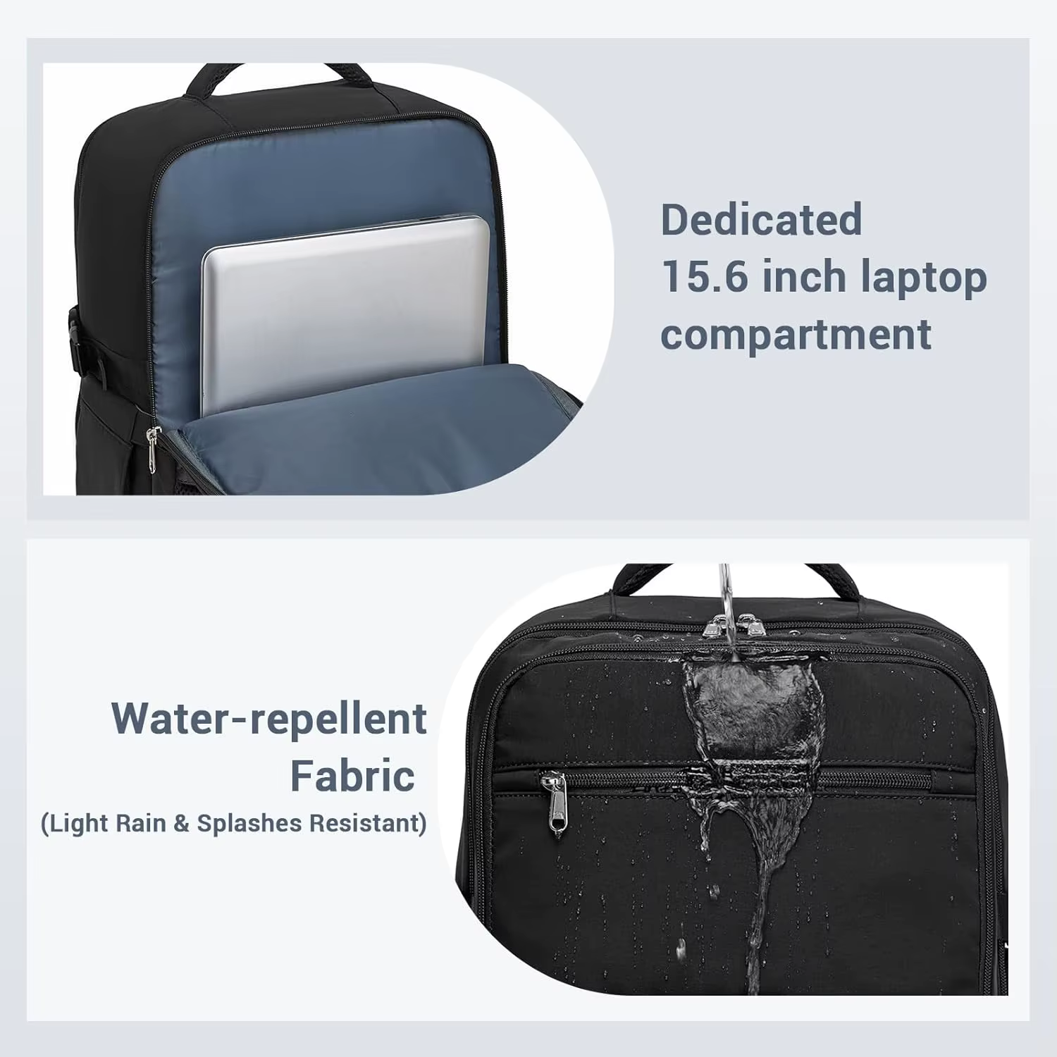 Sac à dos KONO pour bagages à main 40x30x20, 40L, imperméable avec compartiment pour ordinateur port