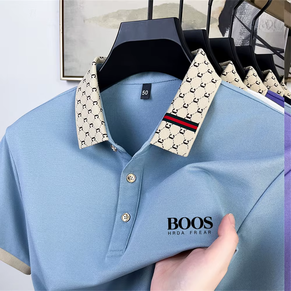 Chemise polo à manches courtes en soie de mûrier, nouveau style d'été pour hommes, tendance et décon