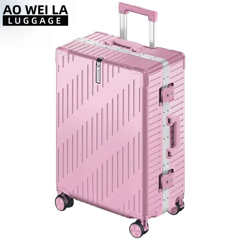 Valise de voyage à roulettes en aluminium grande capacité, durable pour hommes et femmes, 20/24 pouc