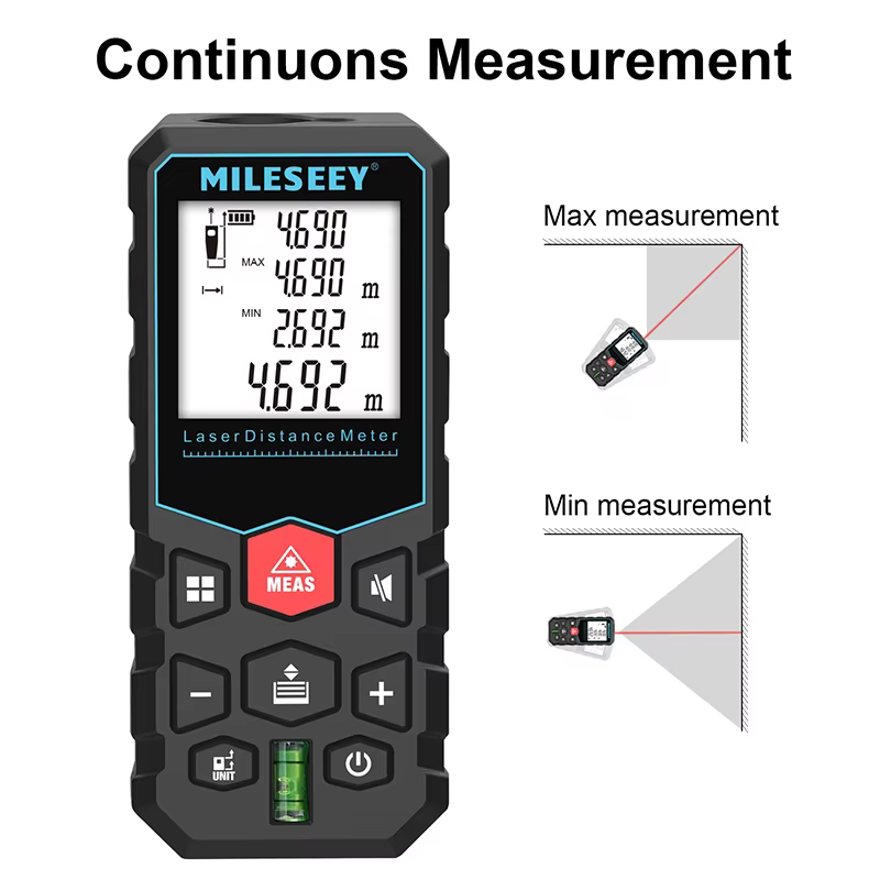 Télémètre laser MILESEEY X5 40M 60M 80M 100M, ruban à mesurer laser haute précision, règle électroni