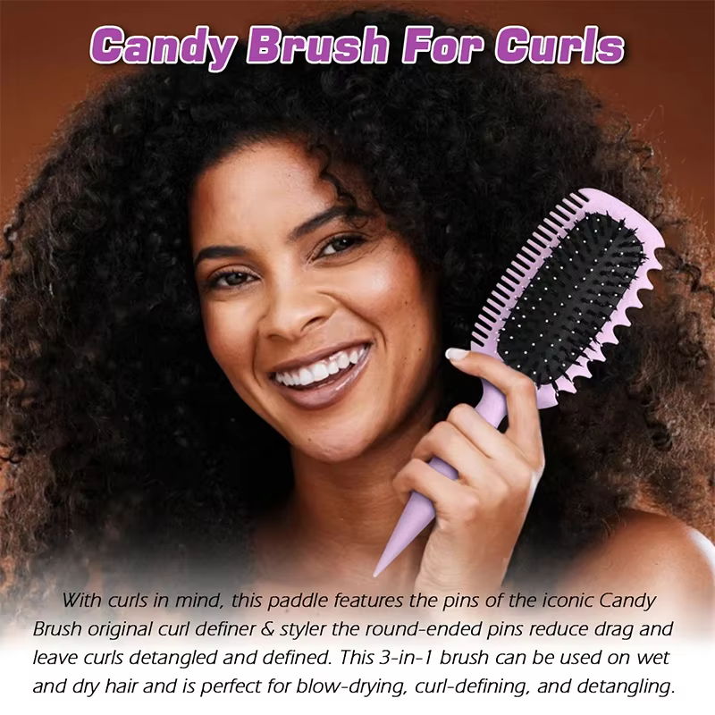 Brosse de définition de boucles, brosse coiffante pour peigner et façonner les boucles des femmes po