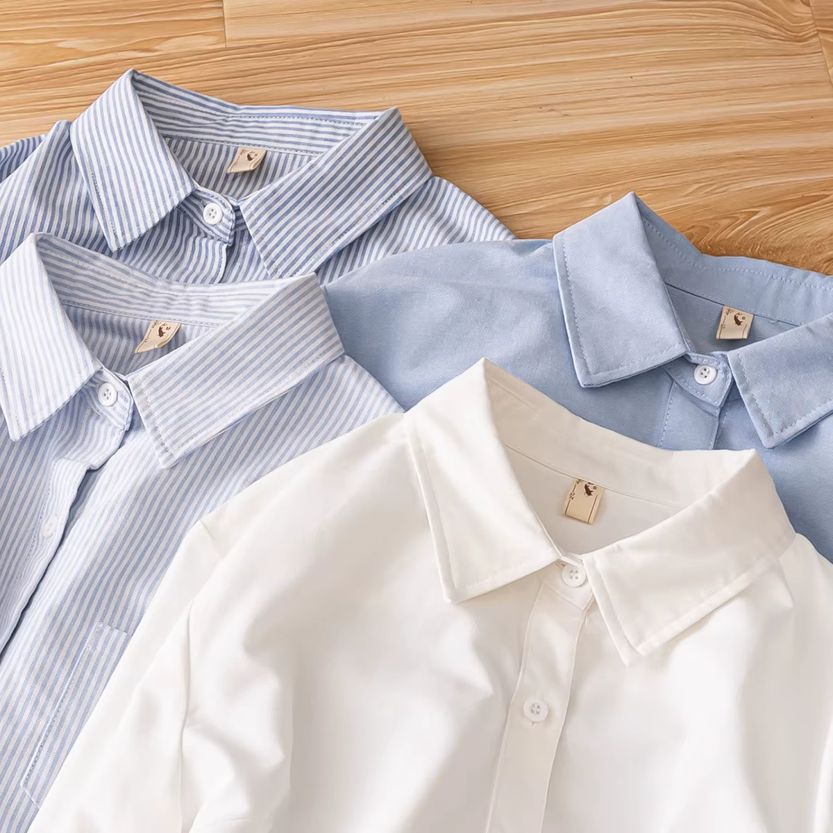 Chemises en coton d'automne pour femmes, basiques, col polo, rayure, manches longues, chemisier doux