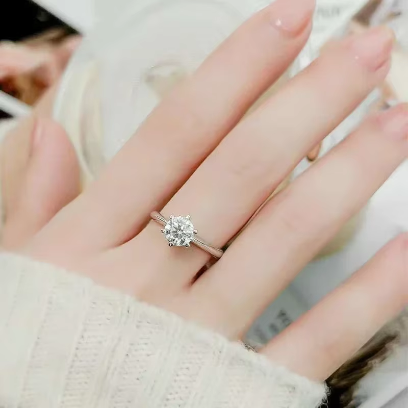 NeeTim – bague Moissanite 0.5-5ct pour femmes, en argent Sterling 925, plaqué or blanc, diamant de l